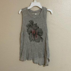 hollister grey 'stay wild' tank top